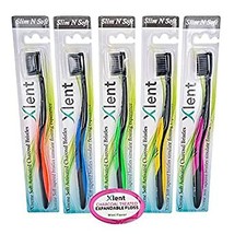 Activated Charcoal Bristle Toothbrush - Xtreme Extreme Soft, Ultrafine, Tapere