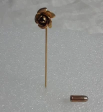 Vintage Flower Stick Pin Gold Tone Hat Pin 2.75 inches Long