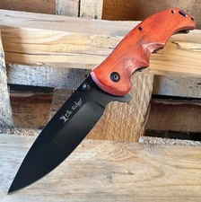 Elk Ridge Gentleman Wood Handle Spring Assisted Open Folding Pocket Knife