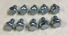 Lot of 10 - 3/8"-16 x 5/8" Zinc Grade 5 Hex Washer Head Serrated Flange Bolts