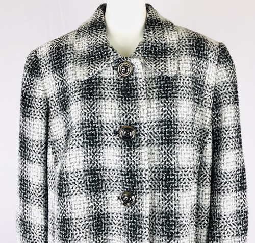 YVOS Women's Jacket Coat Size 18W Fully Lined 3 Buttons Pockets Black White Gray - Picture 5 of 10