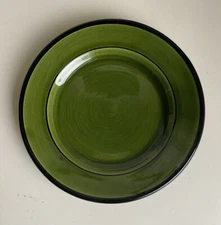 Vintage St. Clement France Dark Green Bread & Butter or Appetizer 6" Plates