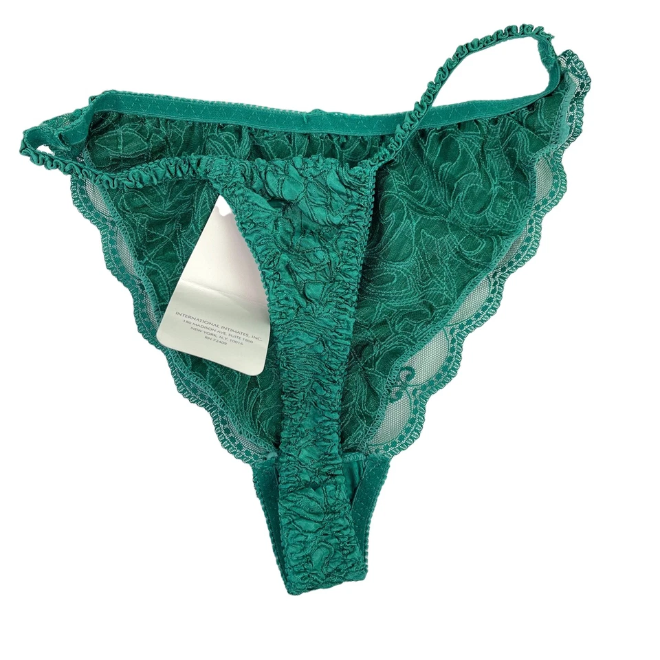 Lencería Rene Rofe Tanga de Encaje Verde Vacaciones de Navidad Para Mujer Mediana 6 Nueva De Colección Foto 2 de 4