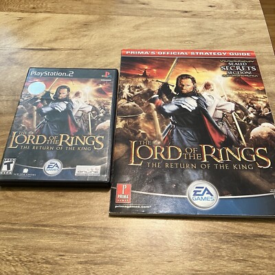 LOTR Return Of The King PS2 CIB & Official Strategy Guide Tested & Working