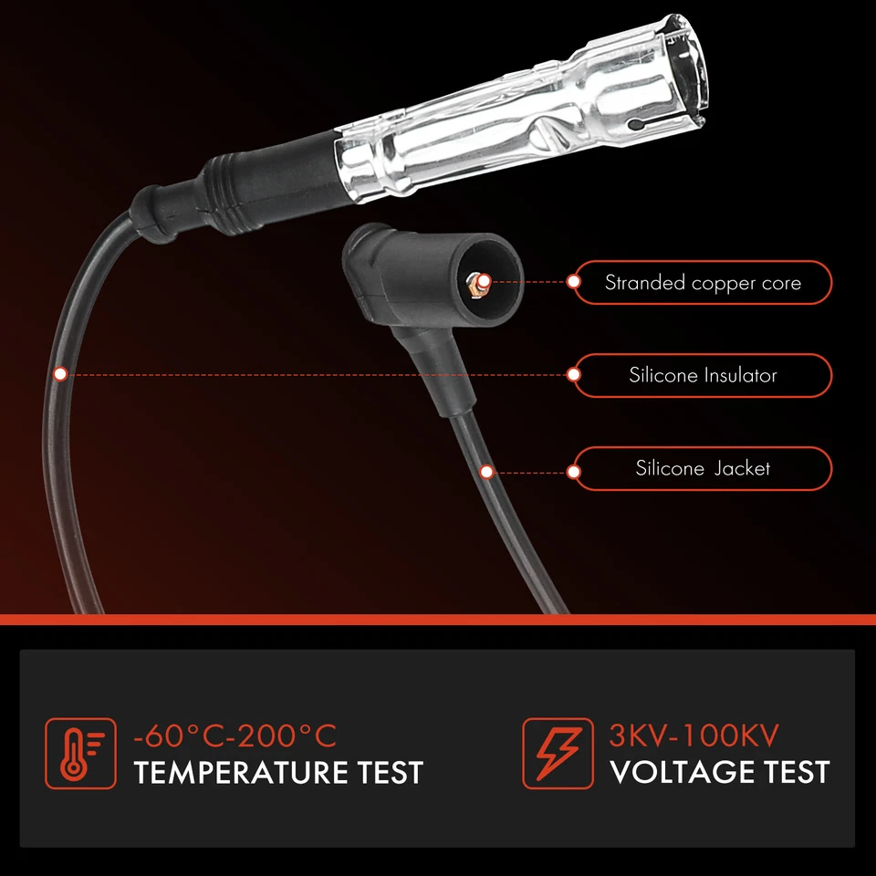 Комплект из 9 проводов свечей зажигания для Mercedes-Benz 420SEL 4,2 л 560 сек 560SEL 86-91 5,6 л - Изображение 4 из 4