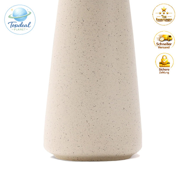 Keramikvase Beige 15Cm Minimalistisch Boho Deko FüR Wohnzimmer KüChe Blumenvase-image