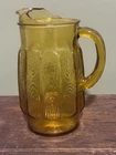 Anchor Hocking Vintage Amber Glass Thumbprint Pitcher