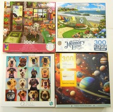 Lot of 4 Large Format 300 Piece Puzzles