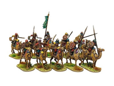 MITTELALTERLICHE ARABISCHE/SARAZENISCHE KAMELREITER 10 28mm bemalt historische DARK AGE SAGA