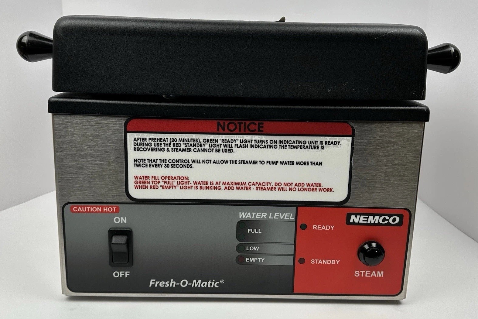 NEMCO Fresh-O-Matic 6625B Commercial Countertop Food Steamer Rethermalizer 120V