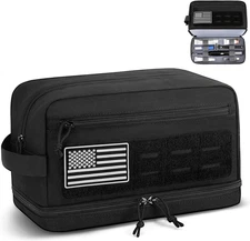 Tactical Toiletry Bag for Men, Travel Hygiene Bag with Double-Layer, Hanging Toi