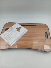 CGI Laptop Workstation Folding Lap Desk Wood Grain Portable Bed Tray Table