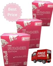 12 Pack Red Bull Summer Edition Energy Drink White Peach 12oz  In Hand Fast Ship