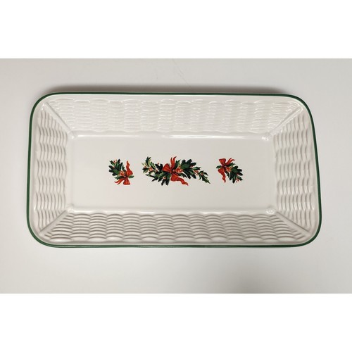 Pfaltzgraff Christmas Heritage Wicker Tray Bread/Cracker Serving Plate - Picture 4 of 5