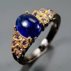 Handmade Blue Sapphire Ring 925 Sterling Silver Size 7 /R472692