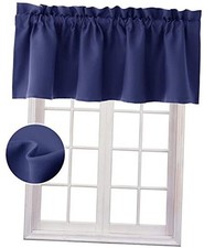 Valance Curtains Blackout Thermal Insulated 42"W x 18"L Pack of 1 Navy Blue