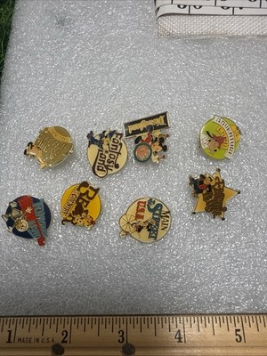 Disney Pins 8 vintage 1985 Main Street USA Disneyland Frontier Land And Others