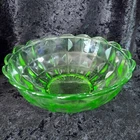 7 1/4" diameter Uranium Jeanette Cubist Master Berry Bowl uranium  bowl *GLOWS*