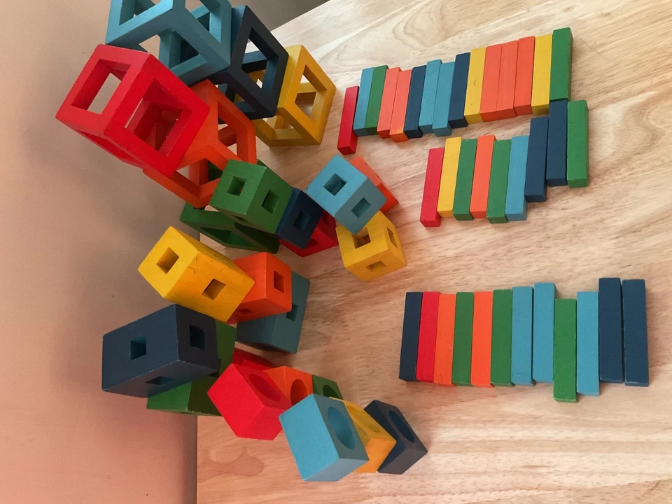 60 piece Twig Building Block Set Fat Brain Toy Quality Colorful Wood Block STEM - Image 2 of 4