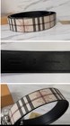 Burberry Men’s Beige Check Leather Dress Belt Size 36 Silver Logo BB Buckle — photo 3