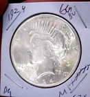 PEACE SILVER DOLLAR 1924 GEM BU HIGH GRADE MS++++++ PQ BLAST WHITE STUNNER