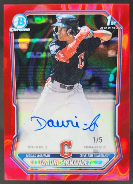 2026 Bowman Dauri Fernandez Chrome Auto Red Lava Refractor /5 1st Guardians CA