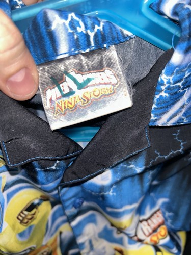 POWER RANGERS Ninja Strom kids oversized button-up short sleeve shirts / Size 5Y - Picture 2 of 4