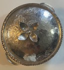 vintage metal floral bowl with lid — photo 3