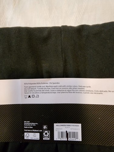 Kids Sz 6 Skeleton Glow in the Dark Halloween Pajamas Set Black and White NEW - Picture 2 of 2