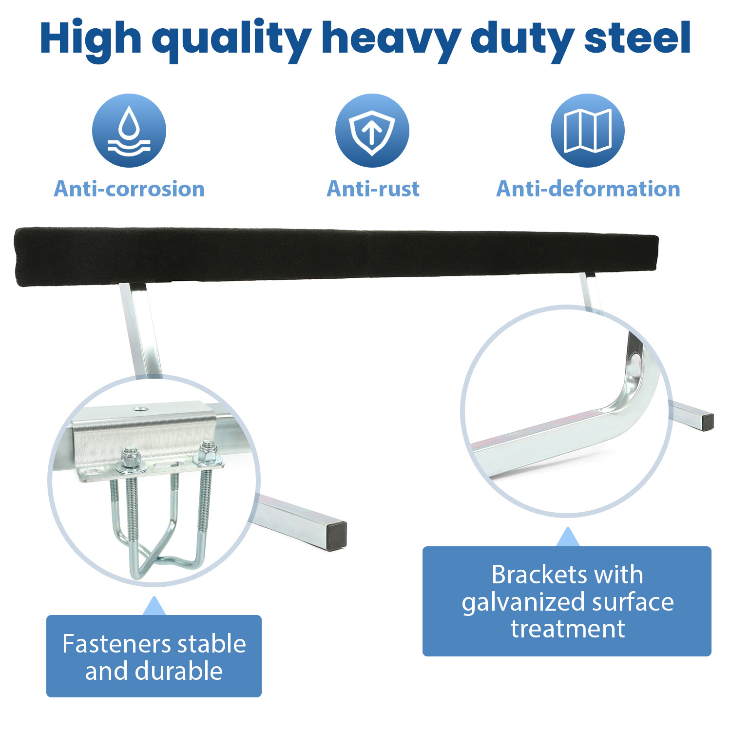 5-Foot Boat Trailer Bunk Board Guide-On Rails Kit - Zinc Plated, Easy Screw-On