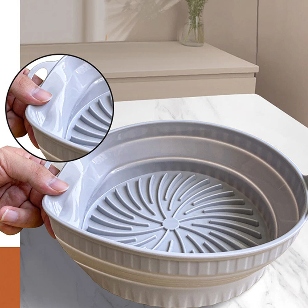 Air Fryer Silicone Pot Basket Liner Pot Non-Stick Safe Oven Baking Tray Foldable Air Fryer Silicone Pot Basket Liner Pot Non-Stick Safe Oven Baking Tray Foldable