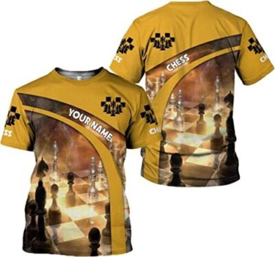 Personalized Name Chess 3D Full Color Shirt, Custom Name Chess 3D Shirt for Men,