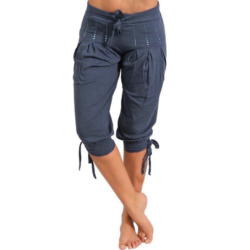 Damen Freizeit Lockere Shorts Bermuda Capri Hose Cropped Hose Sommer Übergröße✅ - Bild 12 von 13
