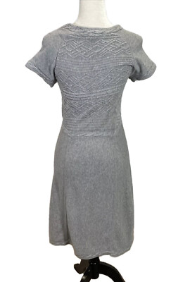 gray short sleeve sweater dress Athleta Small Alta Heathered Gray Short Sleeve Sweater Dress Organic cotton  Wool
