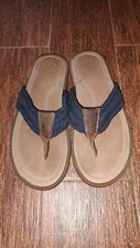 Lucky Brand Mens Blue Brown Woven Lennon Thong Flip Flop Sandals Sz 9 M 8732-4