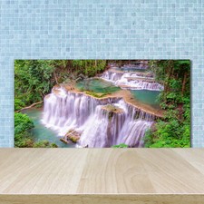 Kitchen Backsplash Splashback Glass 100x50 Landscapes Thailand Waterfall