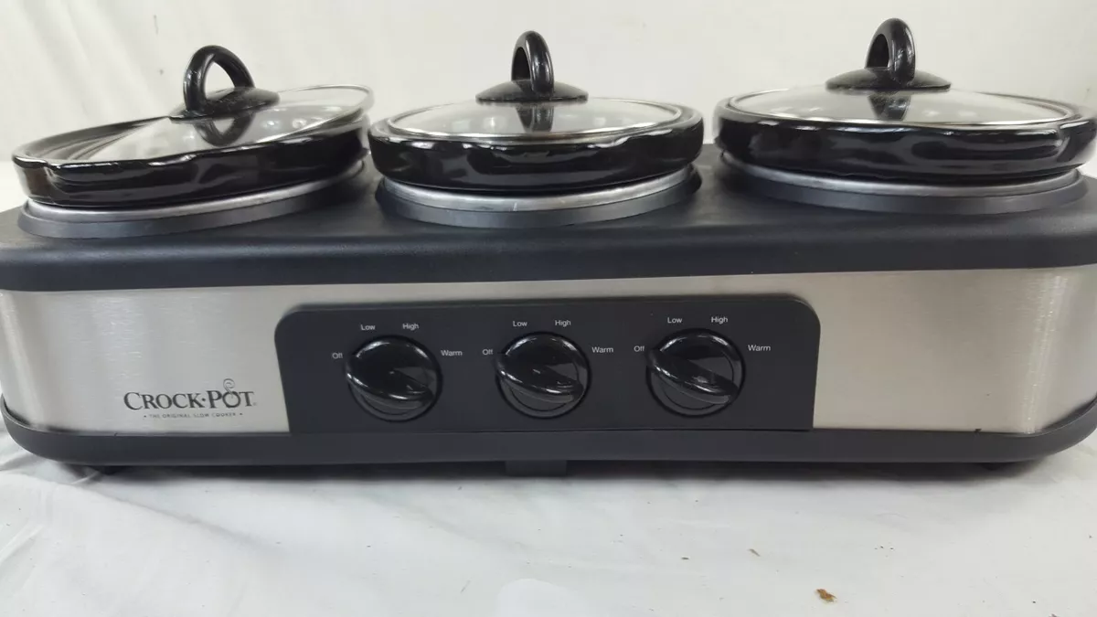 CROCK POT TRIO SLOW COOKER AND FOOD WARMER, STAINLESS STEEL ***NEW***  313027931951