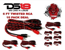 RCA6FT 6 ft 2 Channel Shielded Twisted RCA Audio Cable Amp Cables 10 Pack DS18