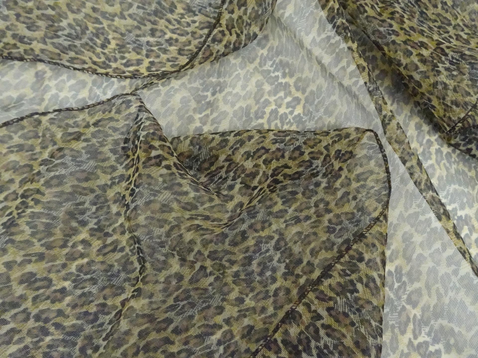 Leopard Print 20" X 50" Rectangular Sheer Scarf W… - image 4