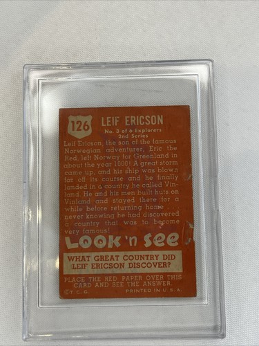 1952 Topps Look 'N See #126 Leif Ericson - Picture 2 of 22