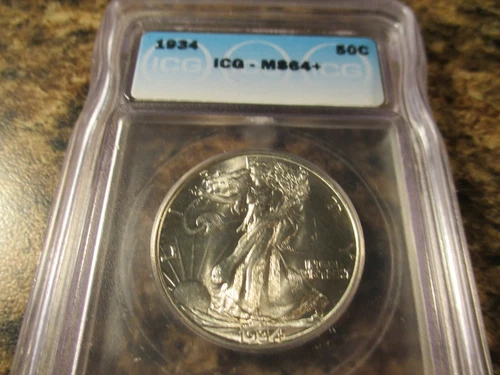 1934 WALKING LIBERTY HALF DOLLAR ICG MS 64+   1301