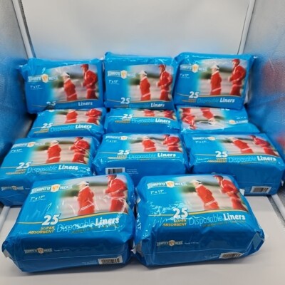 Disposable Super Absorbent Liners 7x17 in Adult 11pk Bundle 260 PCs Comfort Wear