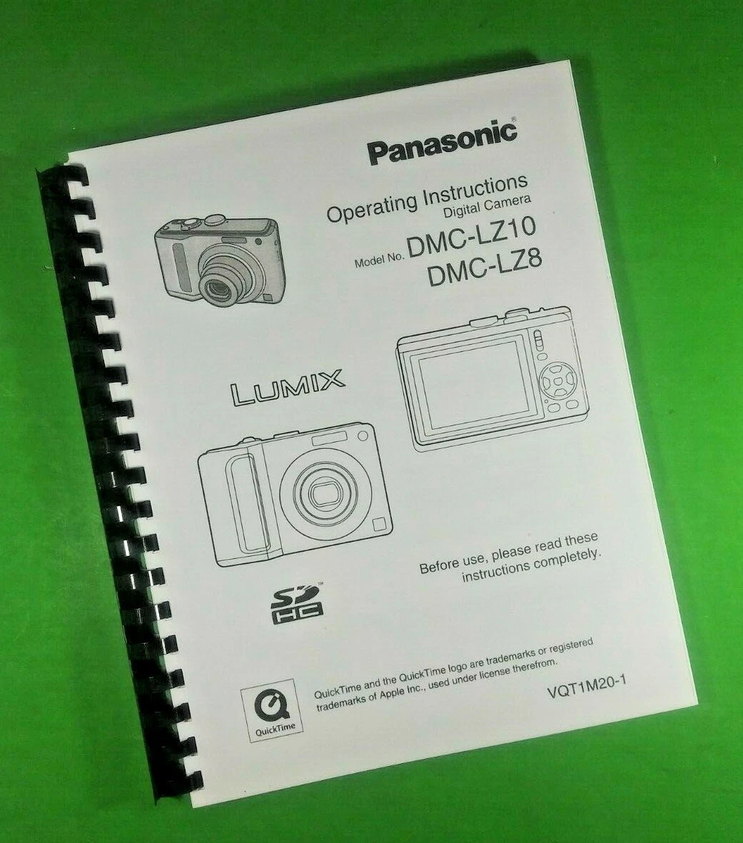 Owners Manual for Panasonic DMC-LZ8 Camera 127 Pages W/Clear Covers!