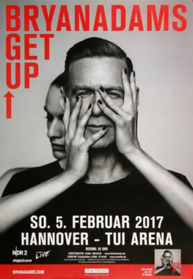 Bryan Adams - Get Up, Hannover 2017 | Konzertplakat | Poster