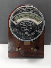 Antique Steampunk Industrial Reliance Instrument Type W Amperes Meter Chicago US