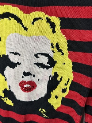 希少！Betsey johnsonマリリン・モンロー　セーター Betsey Johnson MARILYN MONROE Red Black Striped Sweater Tunic