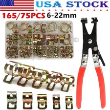 165/50PCS Spring Hose Clamps Fastener Kit Fuel Line Water Pipe Tube Clips/Pliers