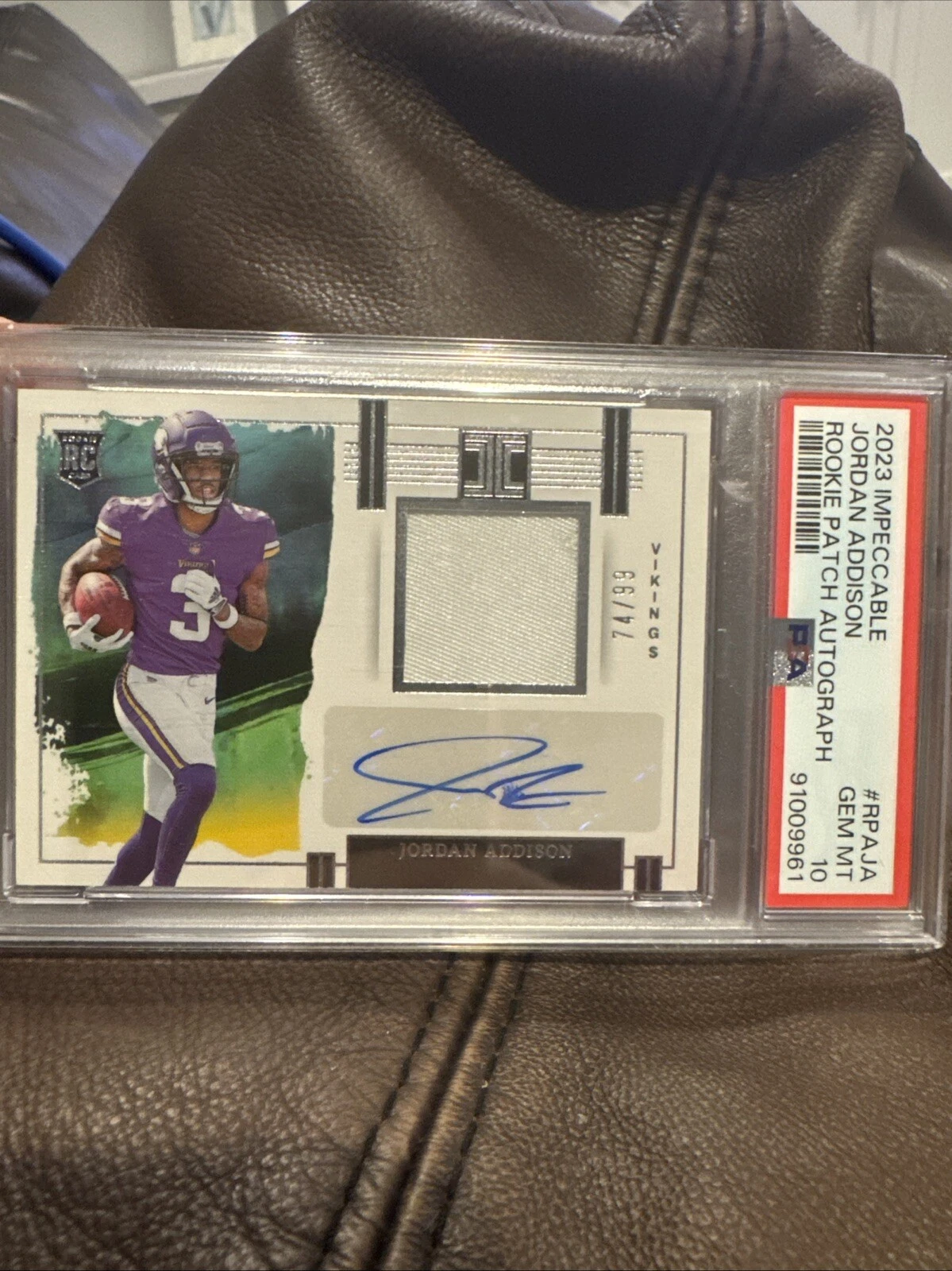 Jordan Addison Panini Impeccable Rookie Patch Autographs #RPAJA Base