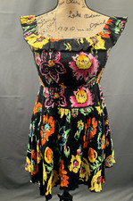 Urban Outfitters Dress Women Small Bold Floral Smocked Mutlicolor Mini Romantic