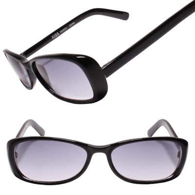 Stylish Rectangular Vintage 90s Y2K Deadstock Black Sunglasses Gradient Lenses